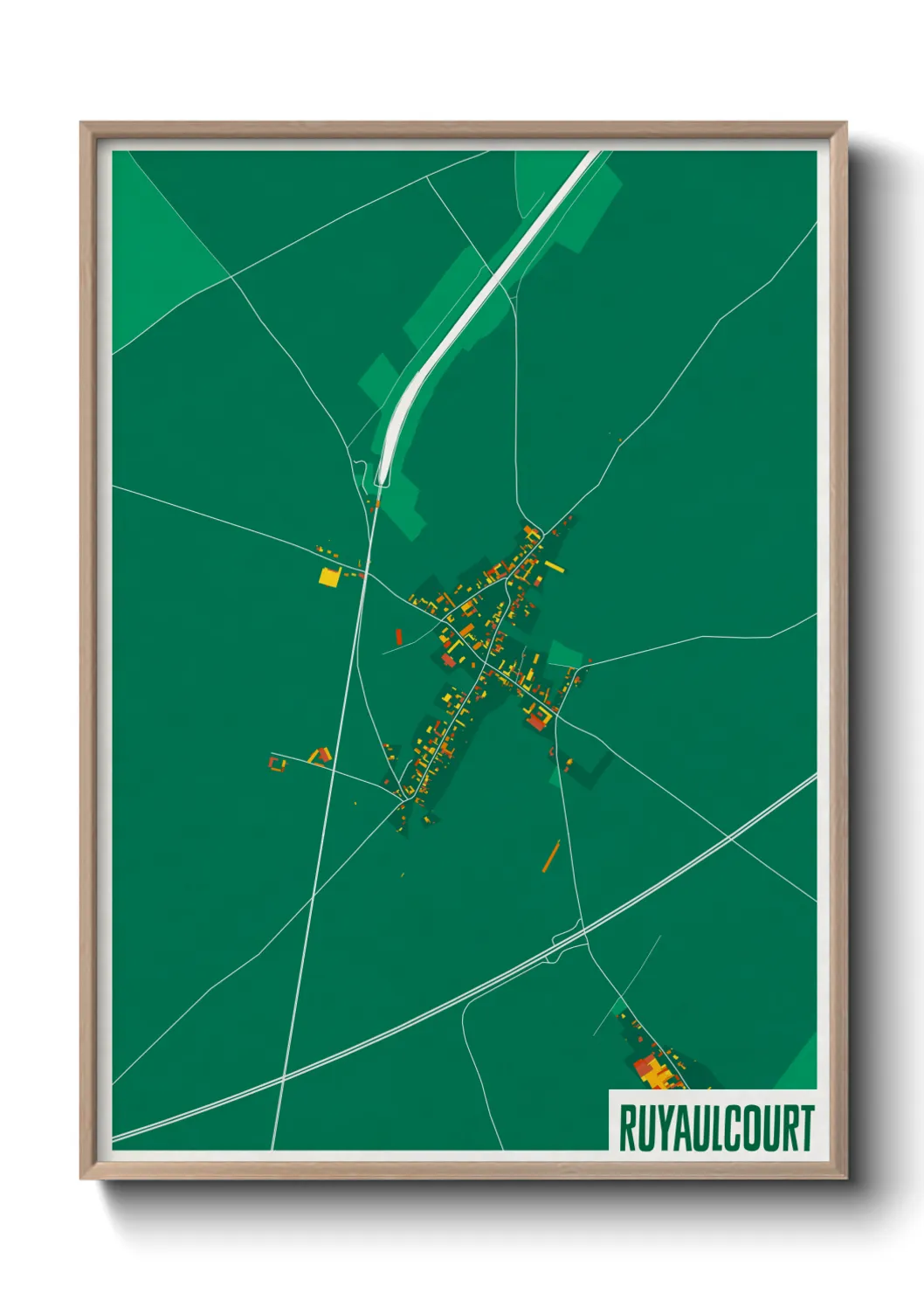 Une affiche de carte sur Ruyaulcourt