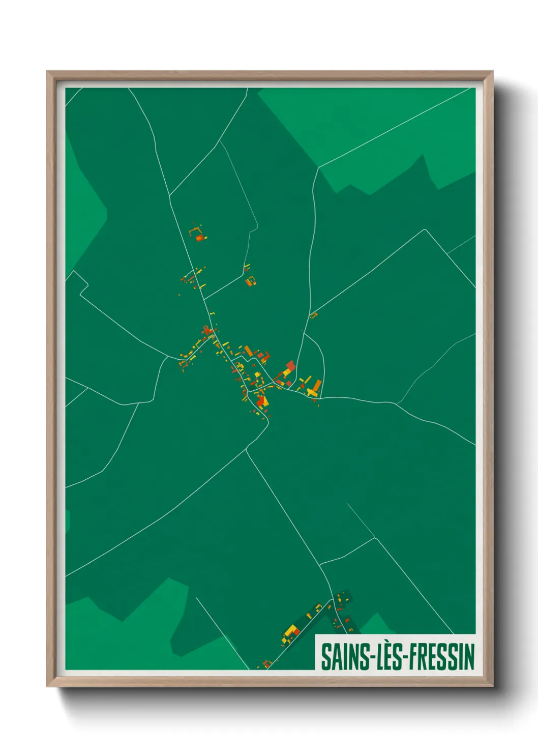 Une affiche de carte sur Sains-lès-Fressin