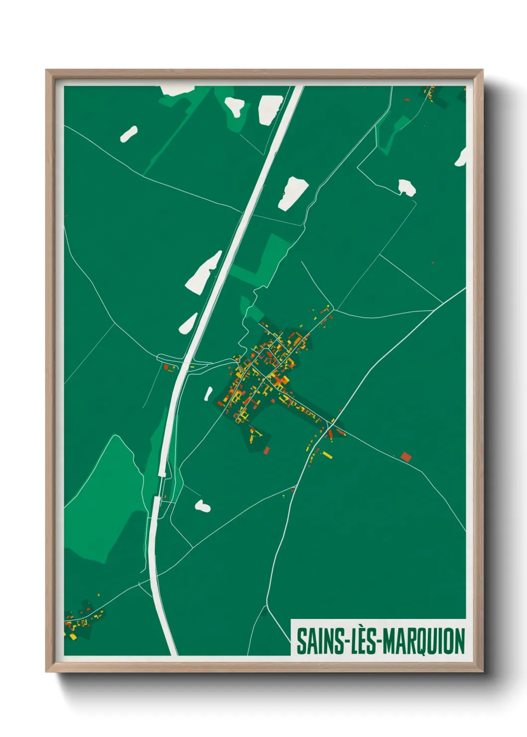 Une affiche de carte sur Sains-lès-Marquion