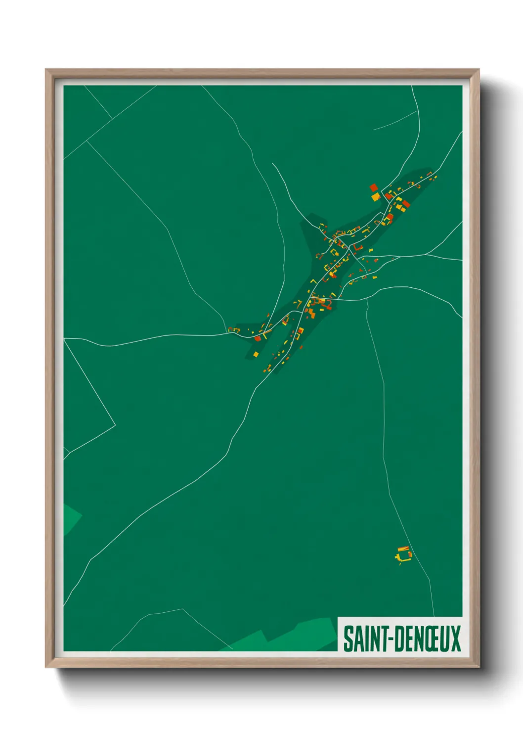 Une affiche de carte sur Saint-Denœux