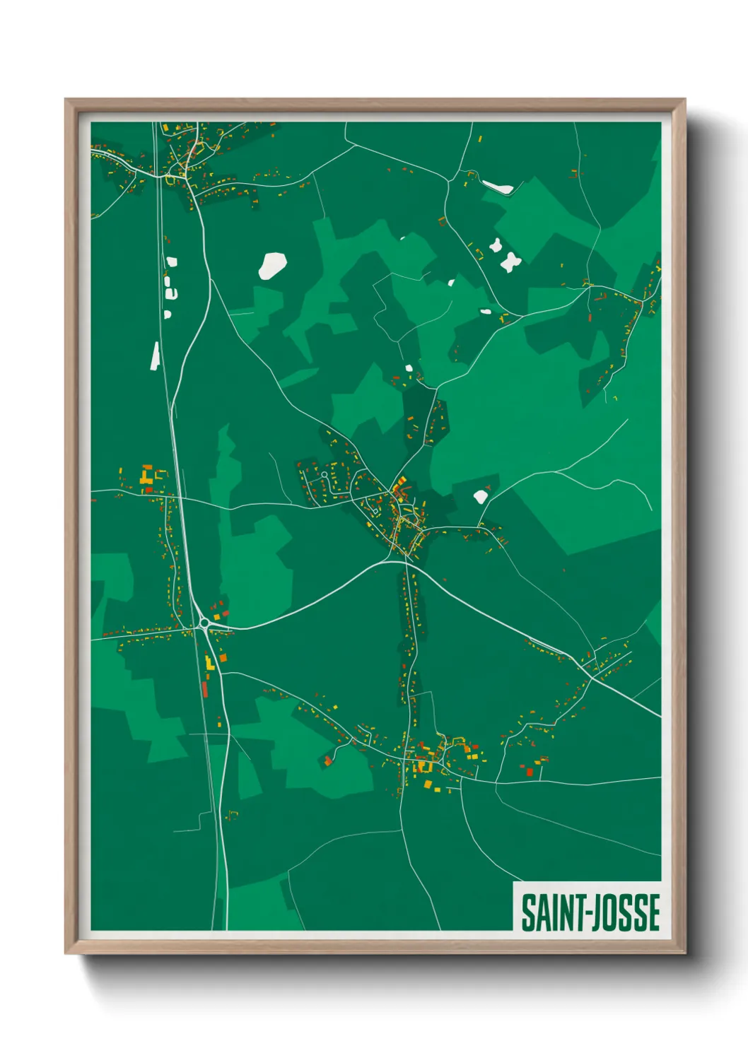 Une affiche de carte sur Saint-Josse