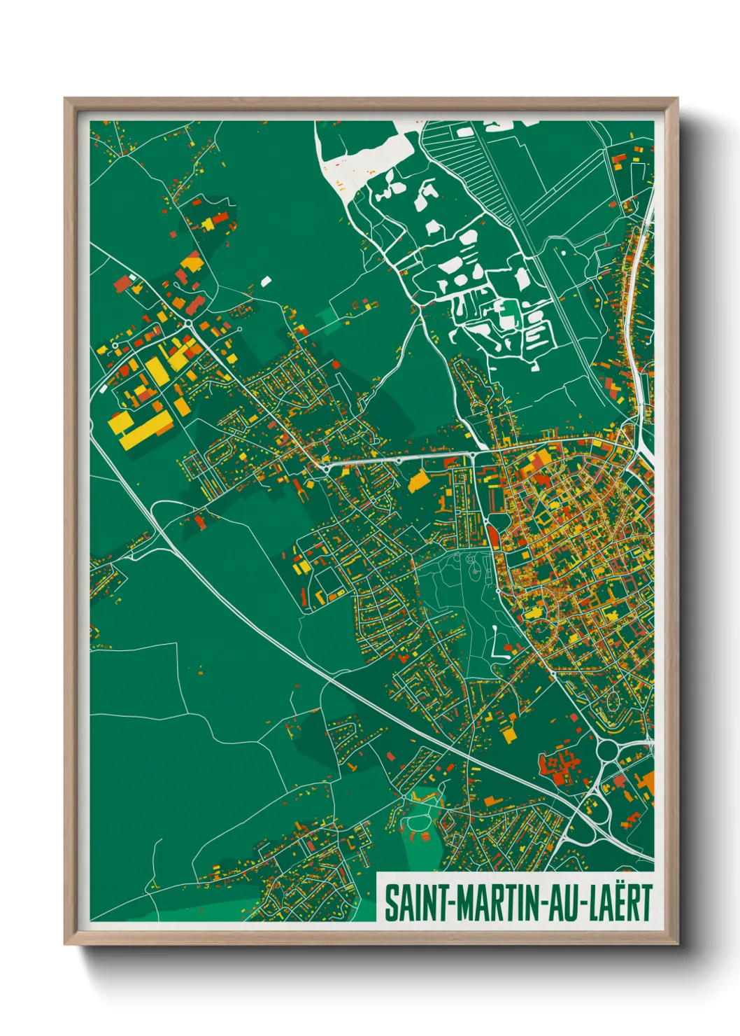 Une affiche de carte sur Saint-Martin-au-Laërt