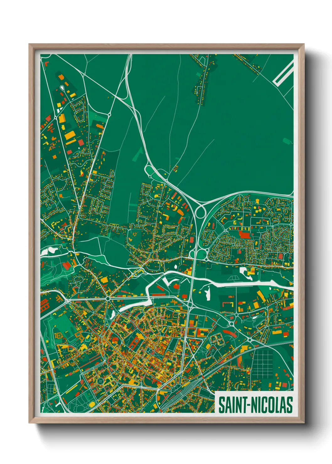 Une affiche de carte sur Saint-Nicolas