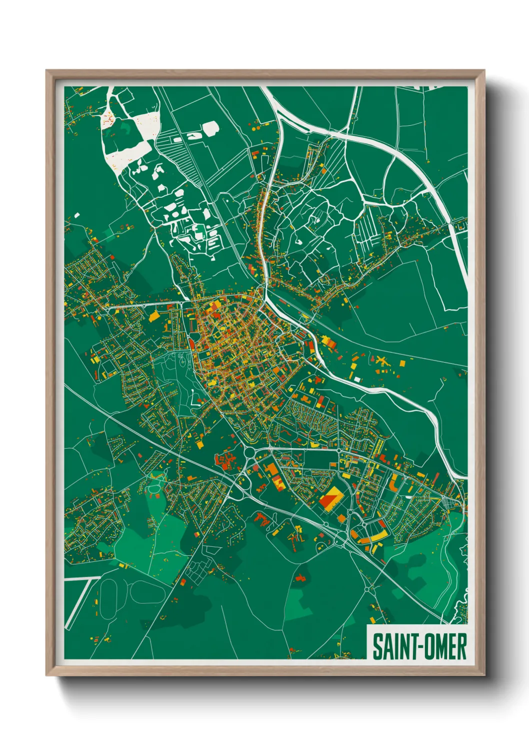 Une affiche de carte sur Saint-Omer