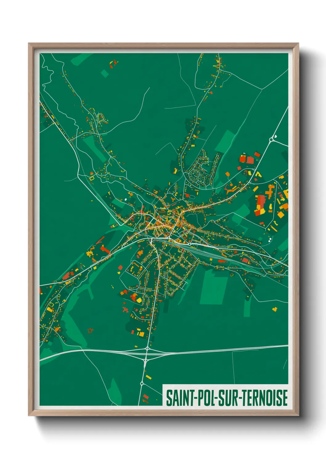 Une affiche de carte sur Saint-Pol-sur-Ternoise