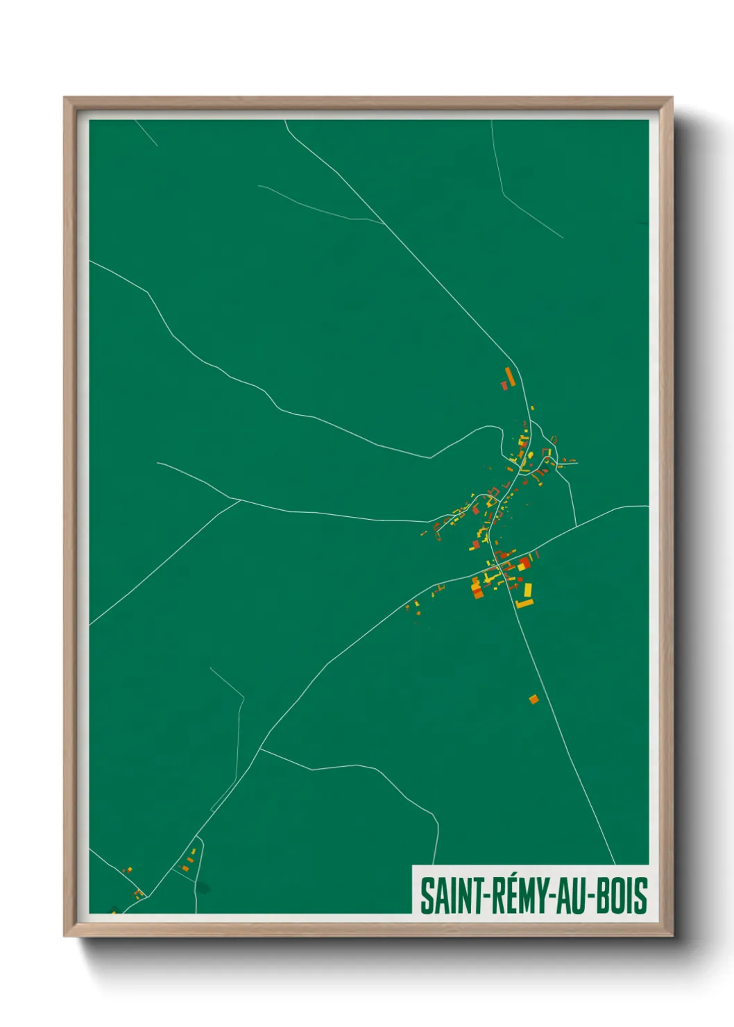 Une affiche de carte sur Saint-Rémy-au-Bois