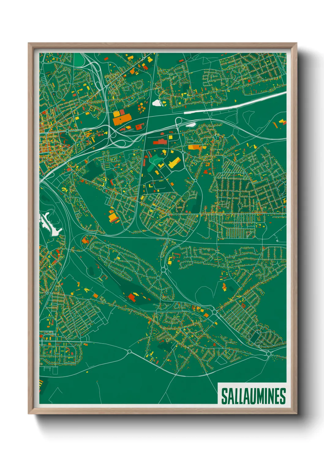 Une affiche de carte sur Sallaumines