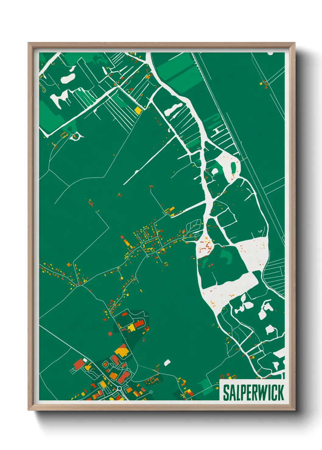 Une affiche de carte sur Salperwick