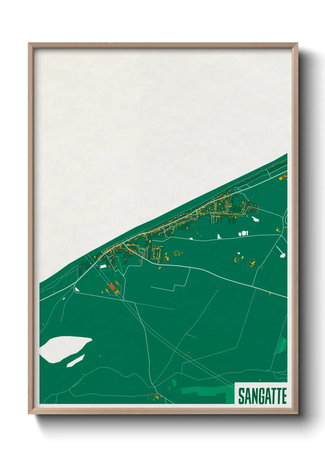 Une affiche de carte sur Sangatte