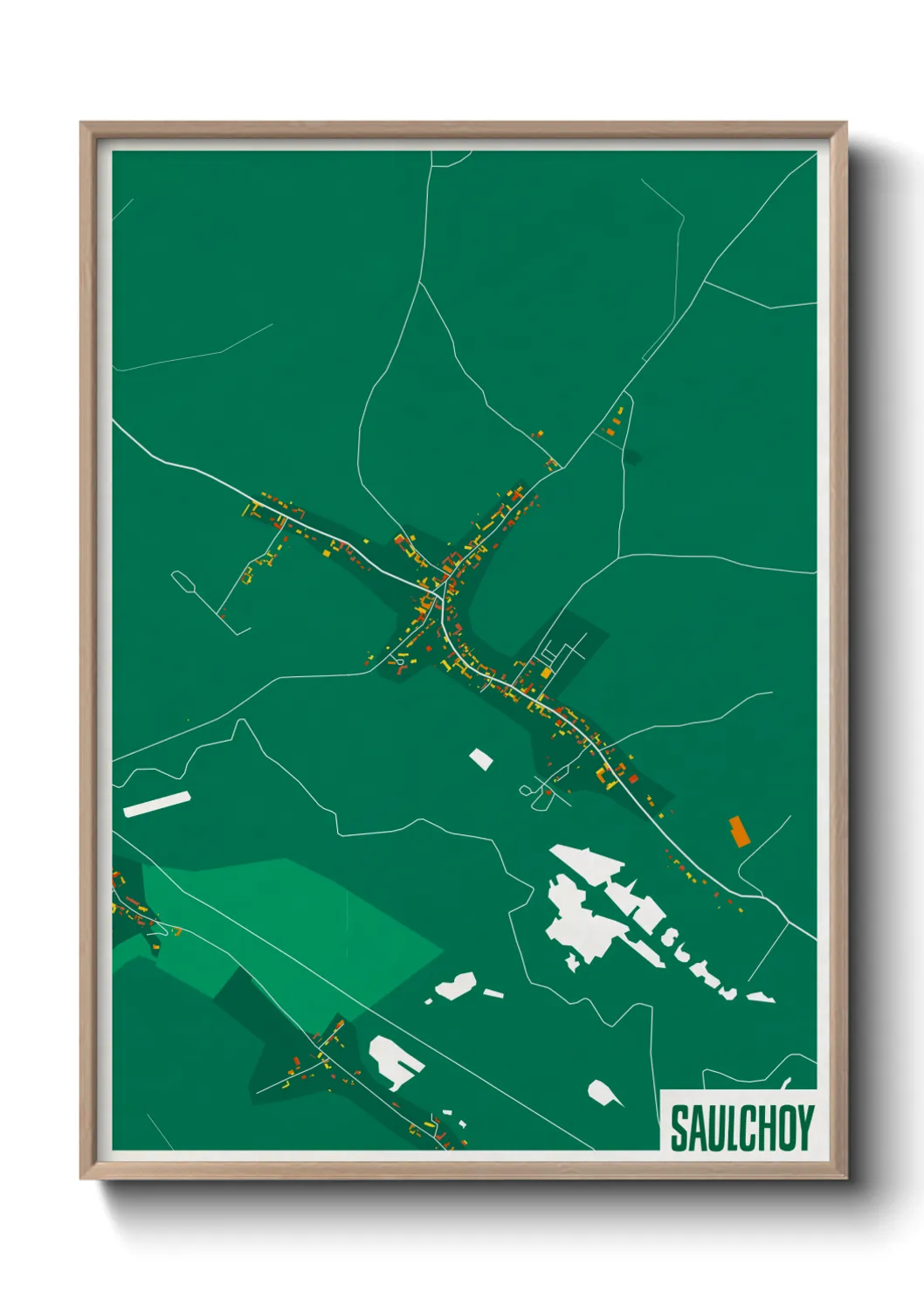 Une affiche de carte sur Saulchoy