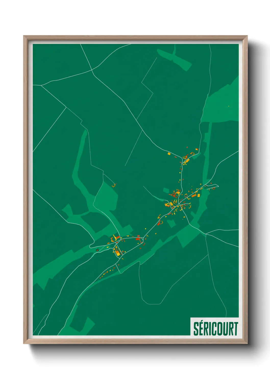 Une affiche de carte sur Séricourt