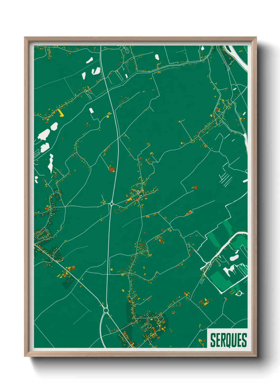 Une affiche de carte sur Serques