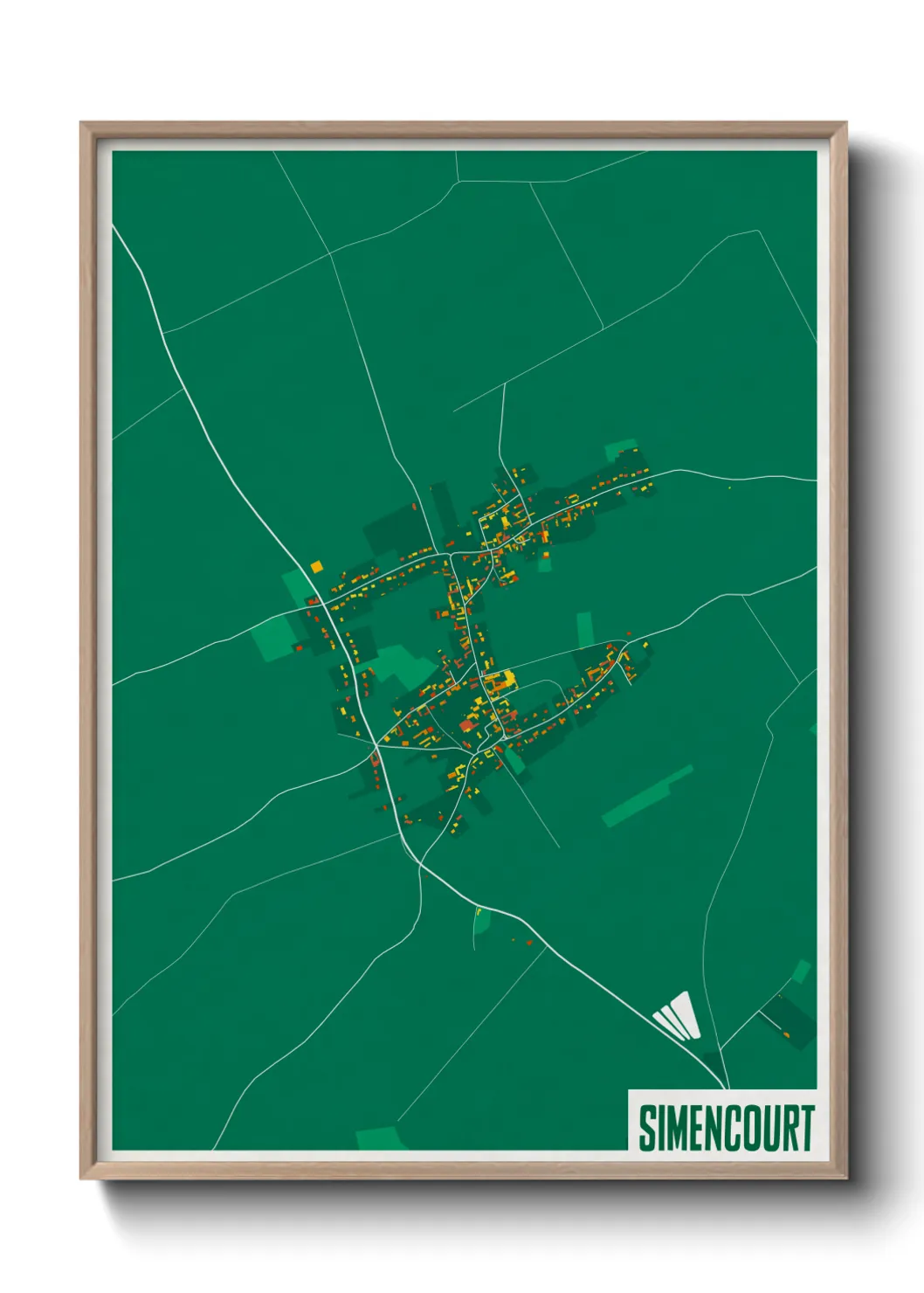 Une affiche de carte sur Simencourt