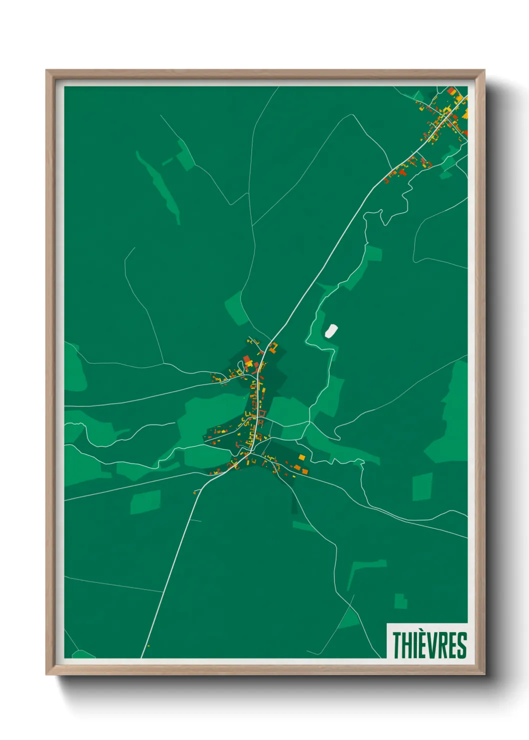 Une affiche de carte sur Thièvres