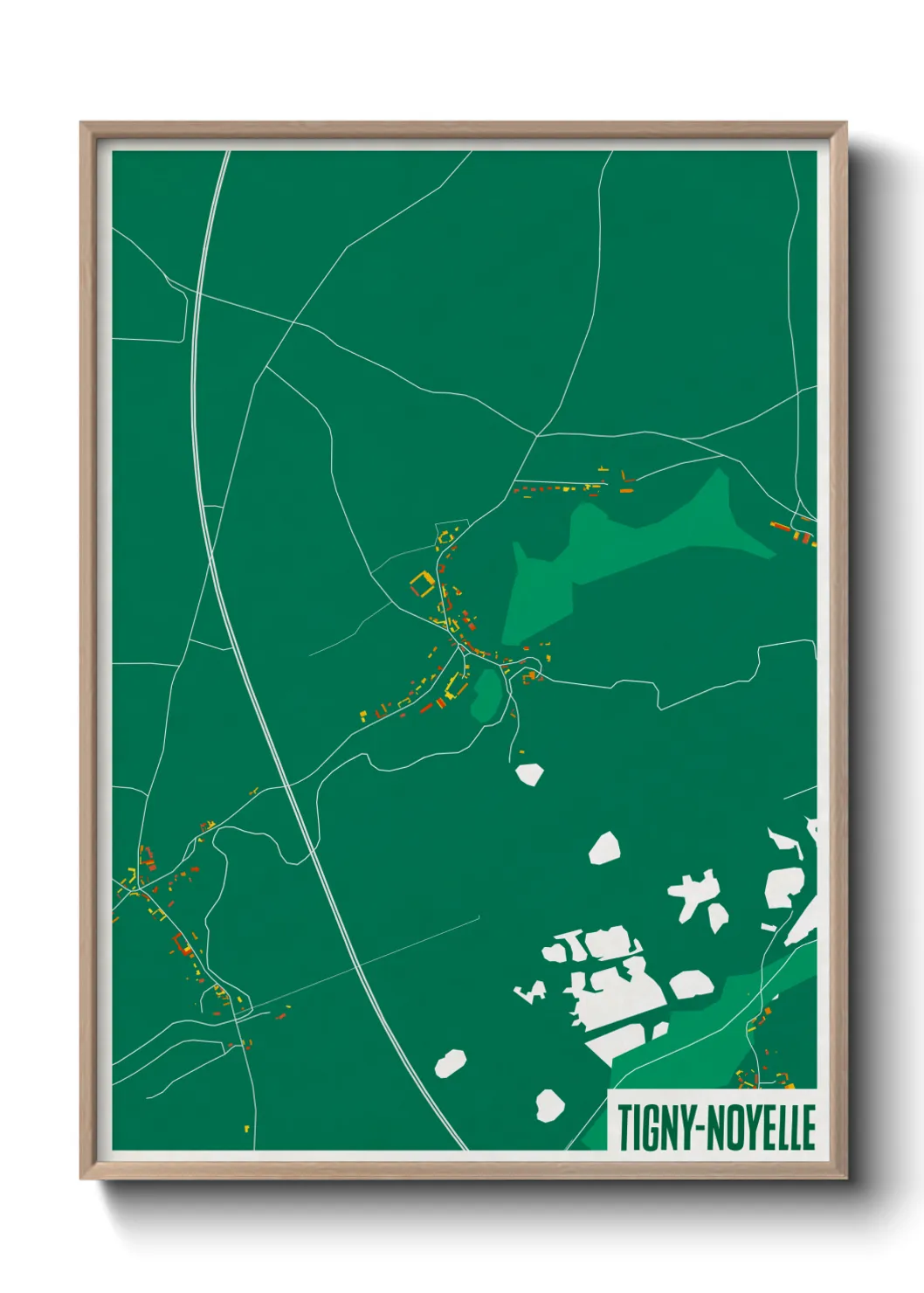 Une affiche de carte sur Tigny-Noyelle