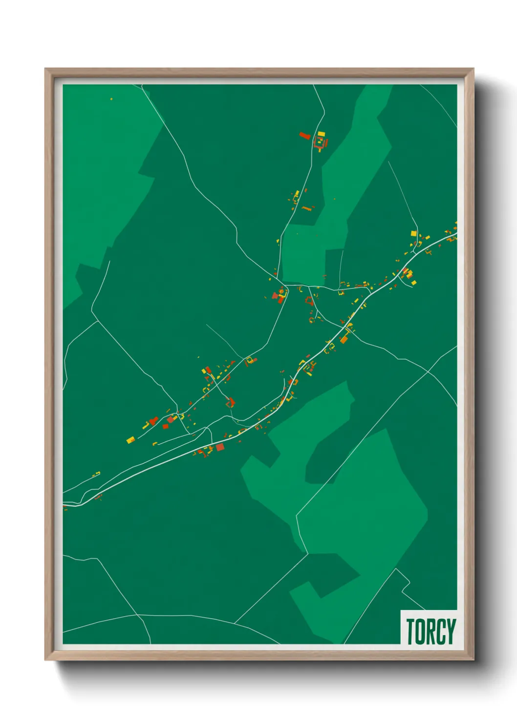 Une affiche de carte sur Torcy