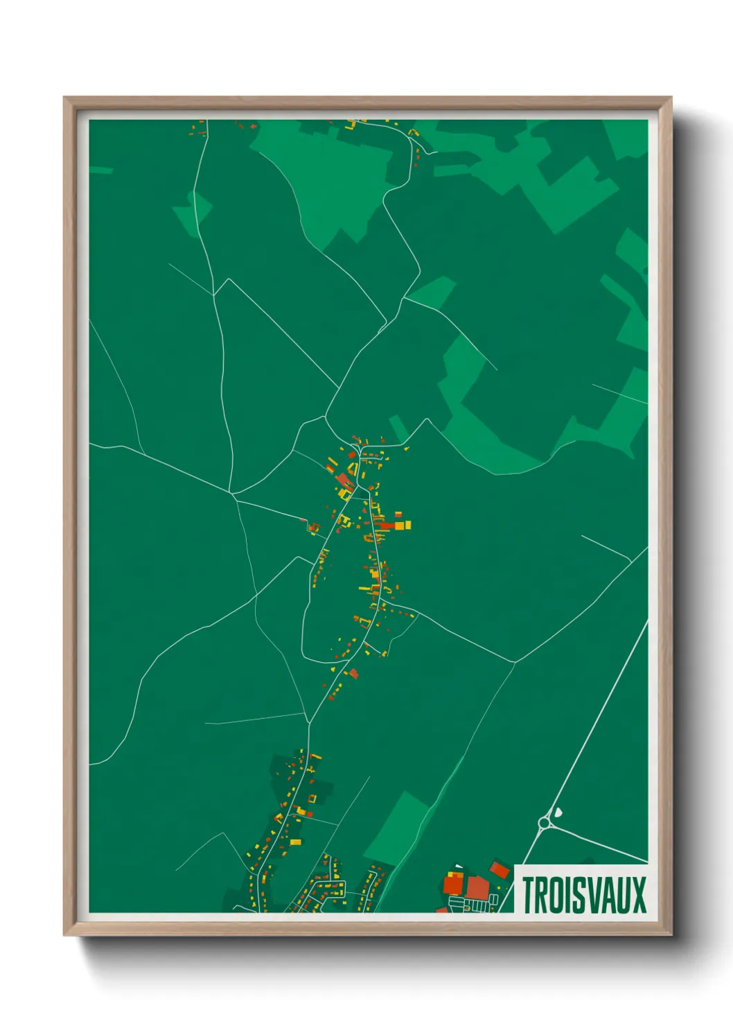 Une affiche de carte sur Troisvaux