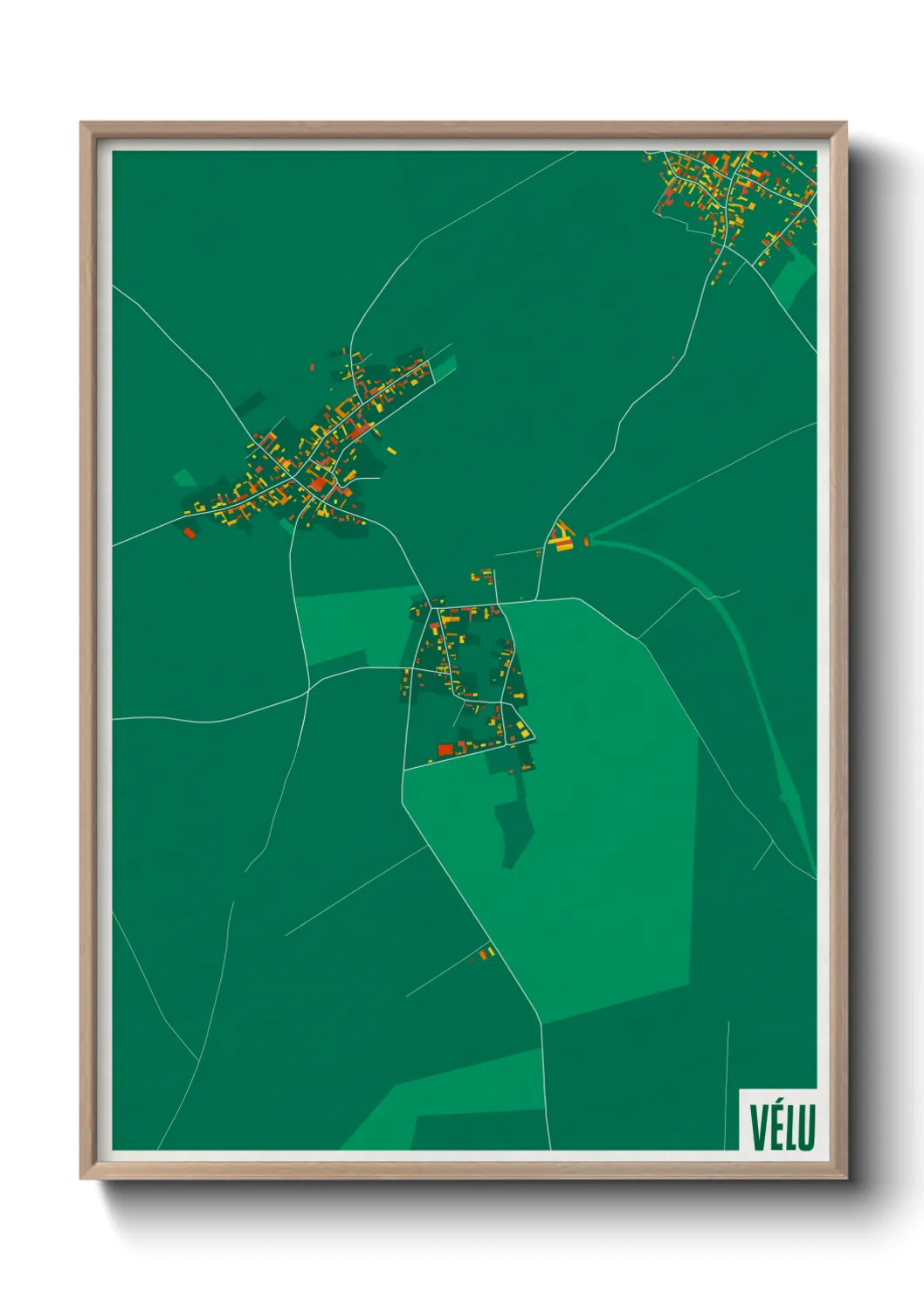 Une affiche de carte sur Vélu