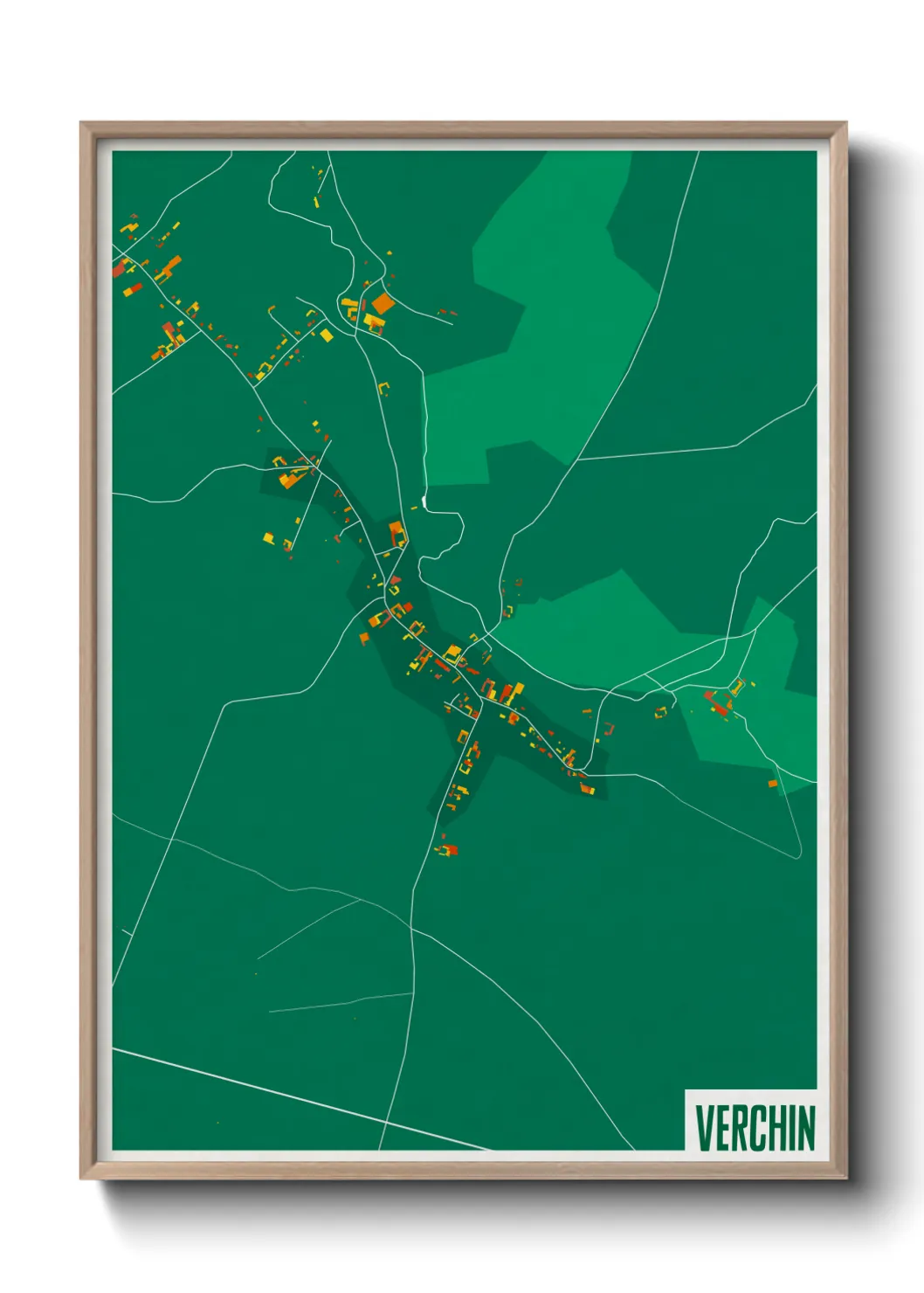 Une affiche de carte sur Verchin