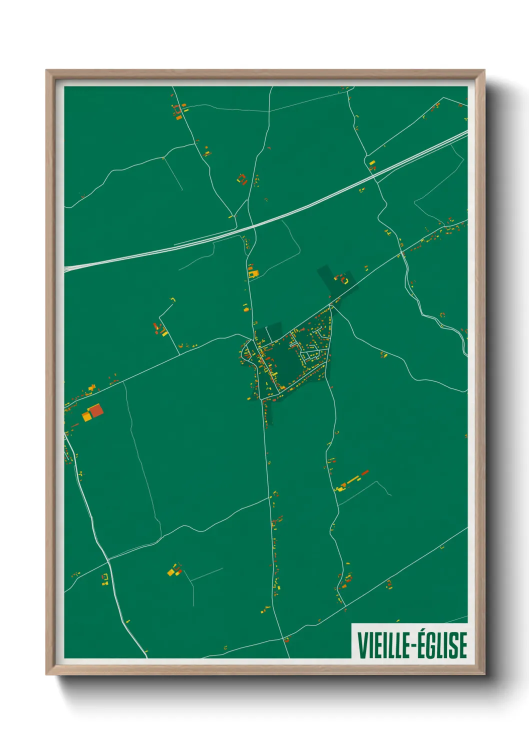 Une affiche de carte sur Vieille-Église