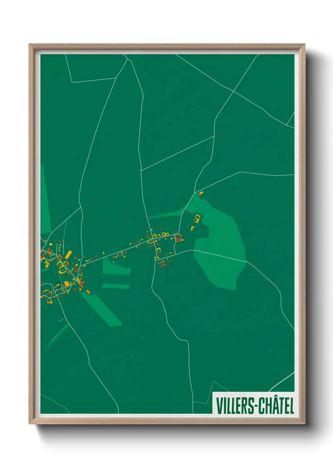 Une affiche de carte sur Villers-Châtel