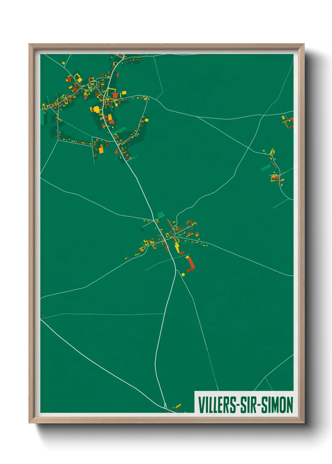 Une affiche de carte sur Villers-Sir-Simon