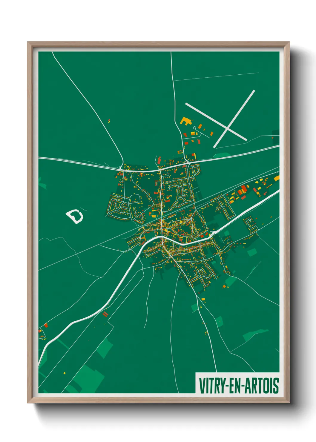 Une affiche de carte sur Vitry-en-Artois