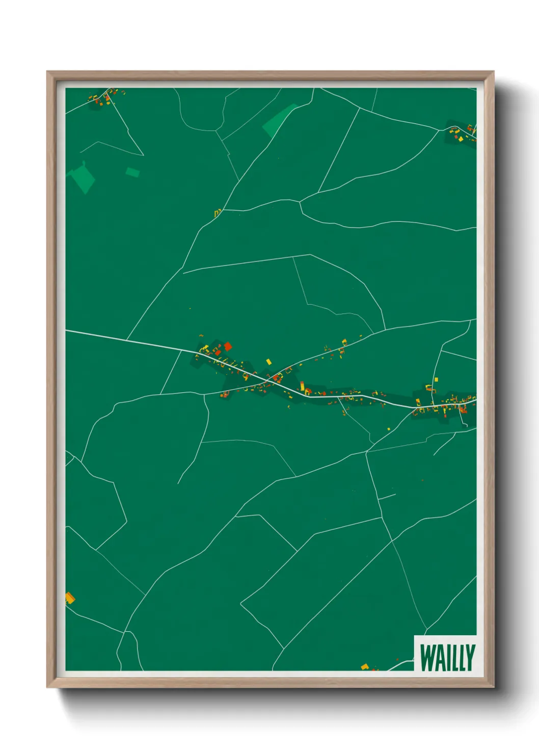 Une affiche de carte sur Wailly