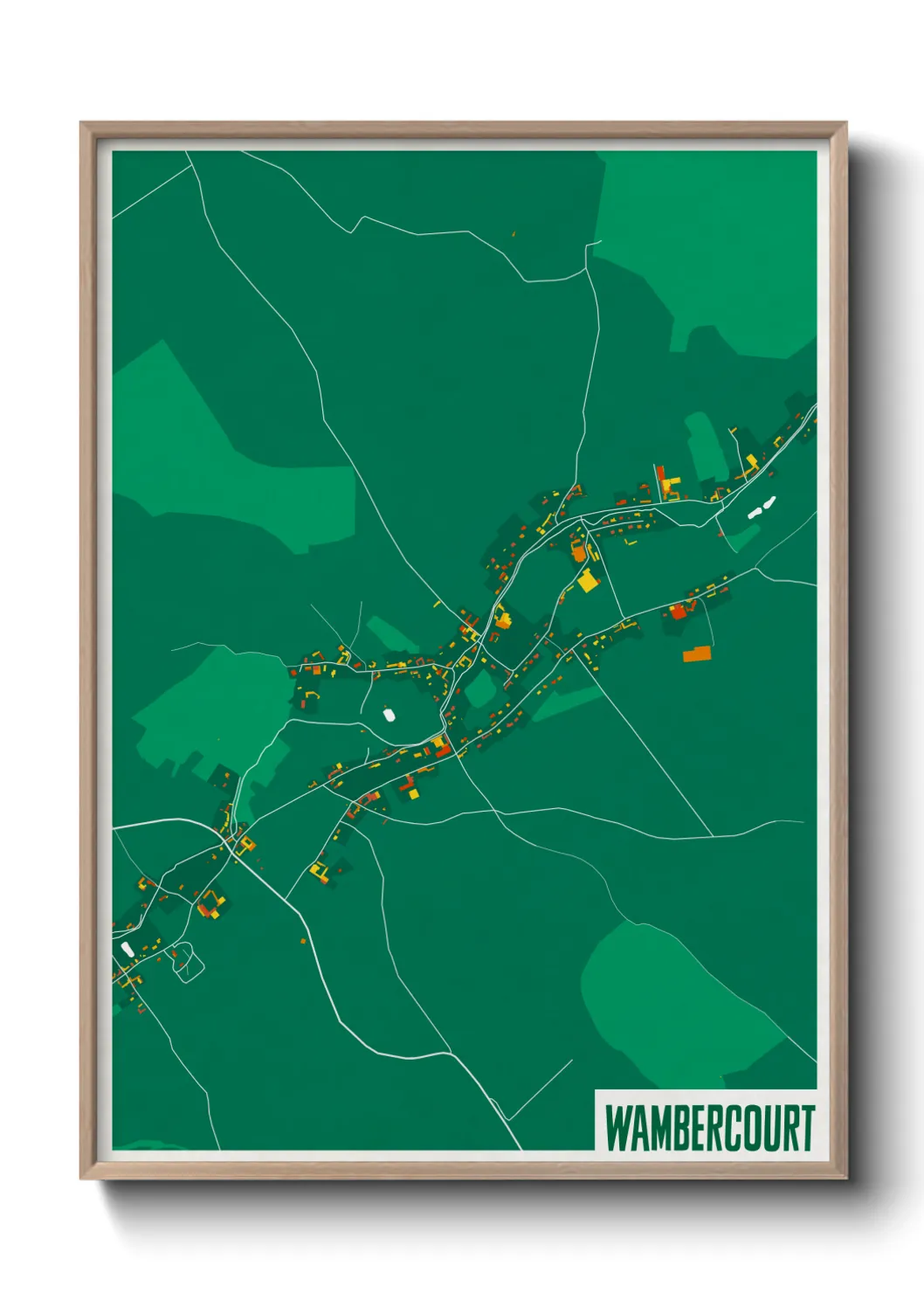 Une affiche de carte sur Wambercourt
