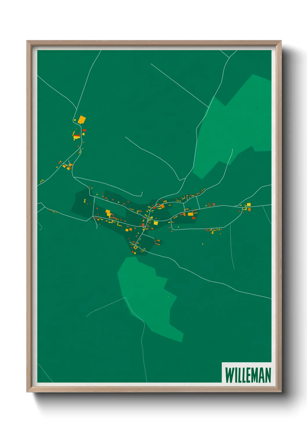 Une affiche de carte sur Willeman