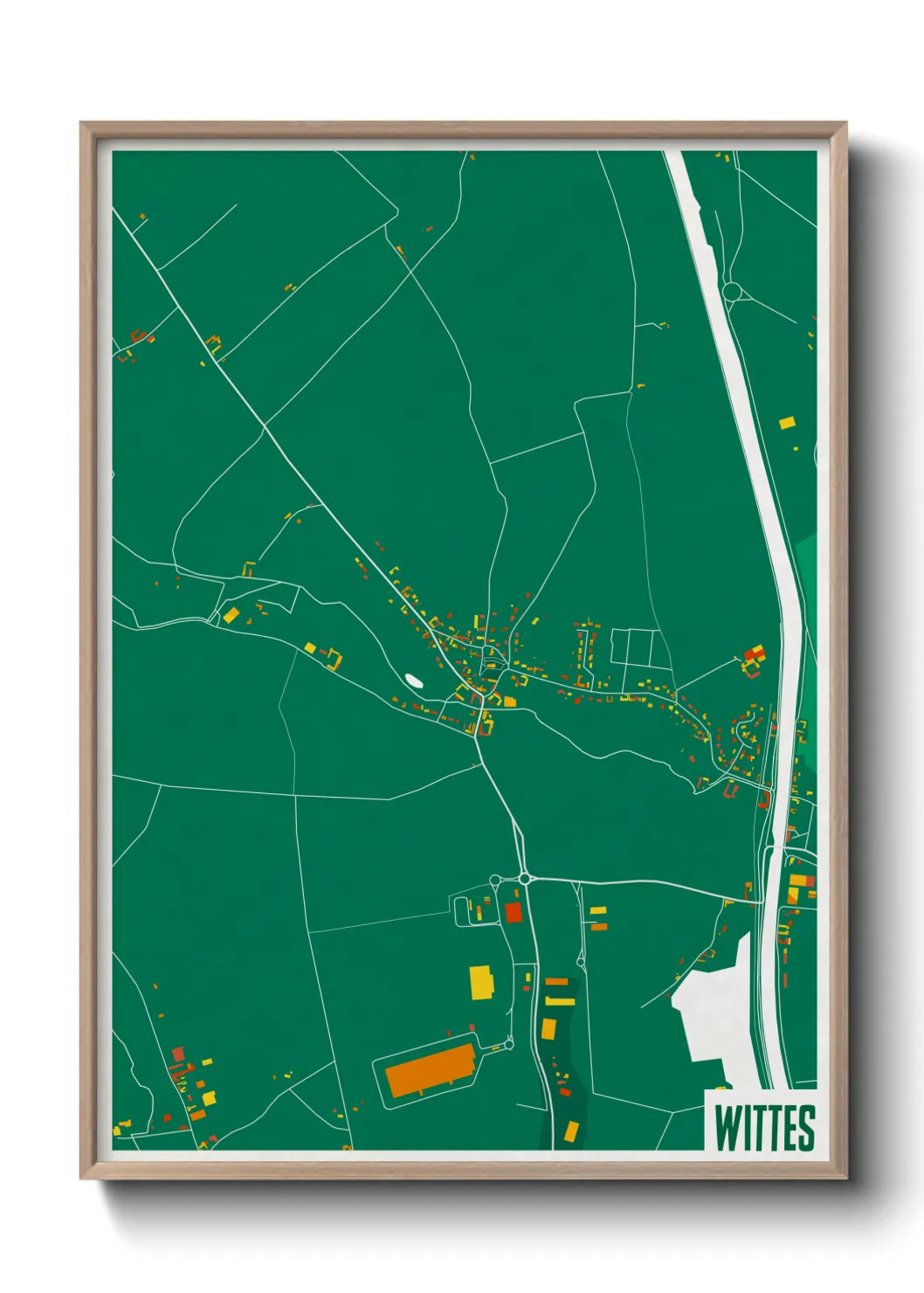 Une affiche de carte sur Wittes