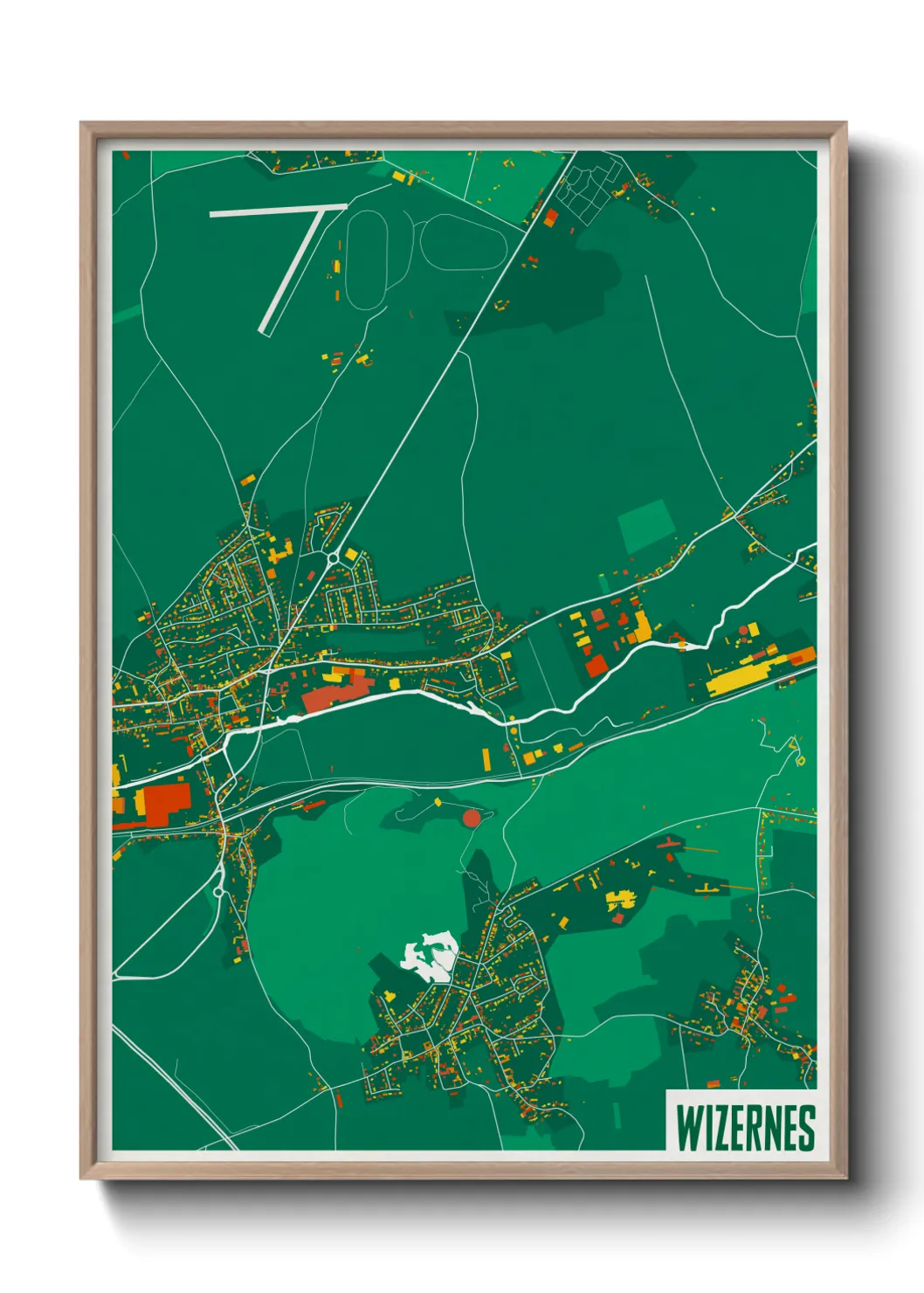 Une affiche de carte sur Wizernes