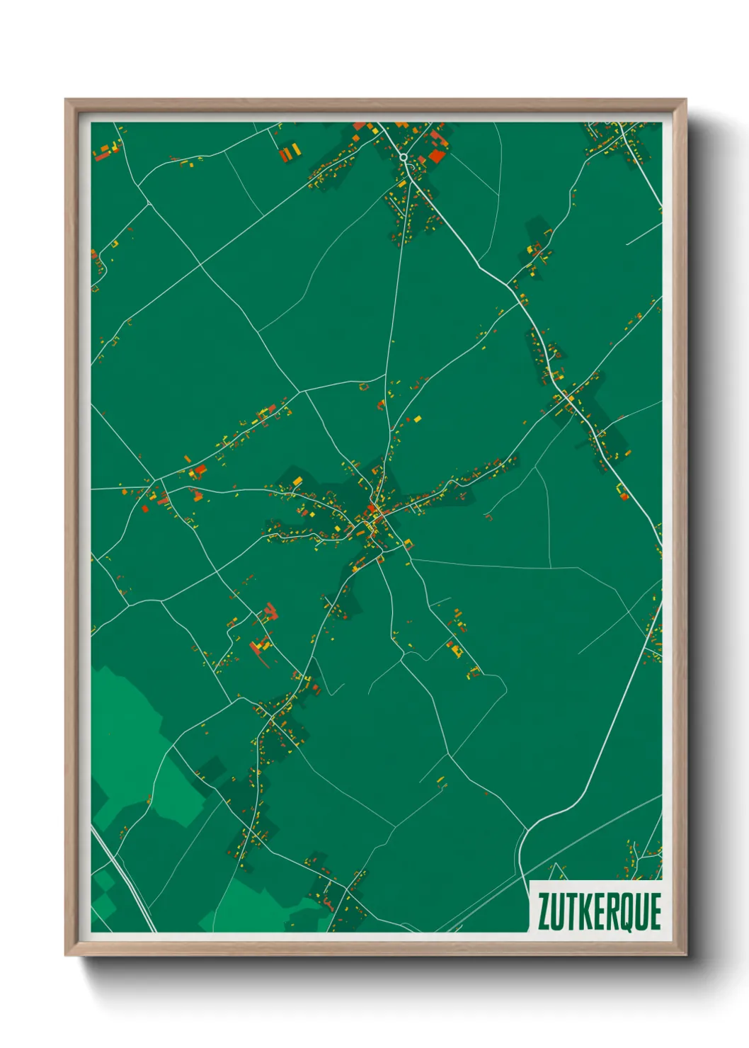 Une affiche de carte sur Zutkerque