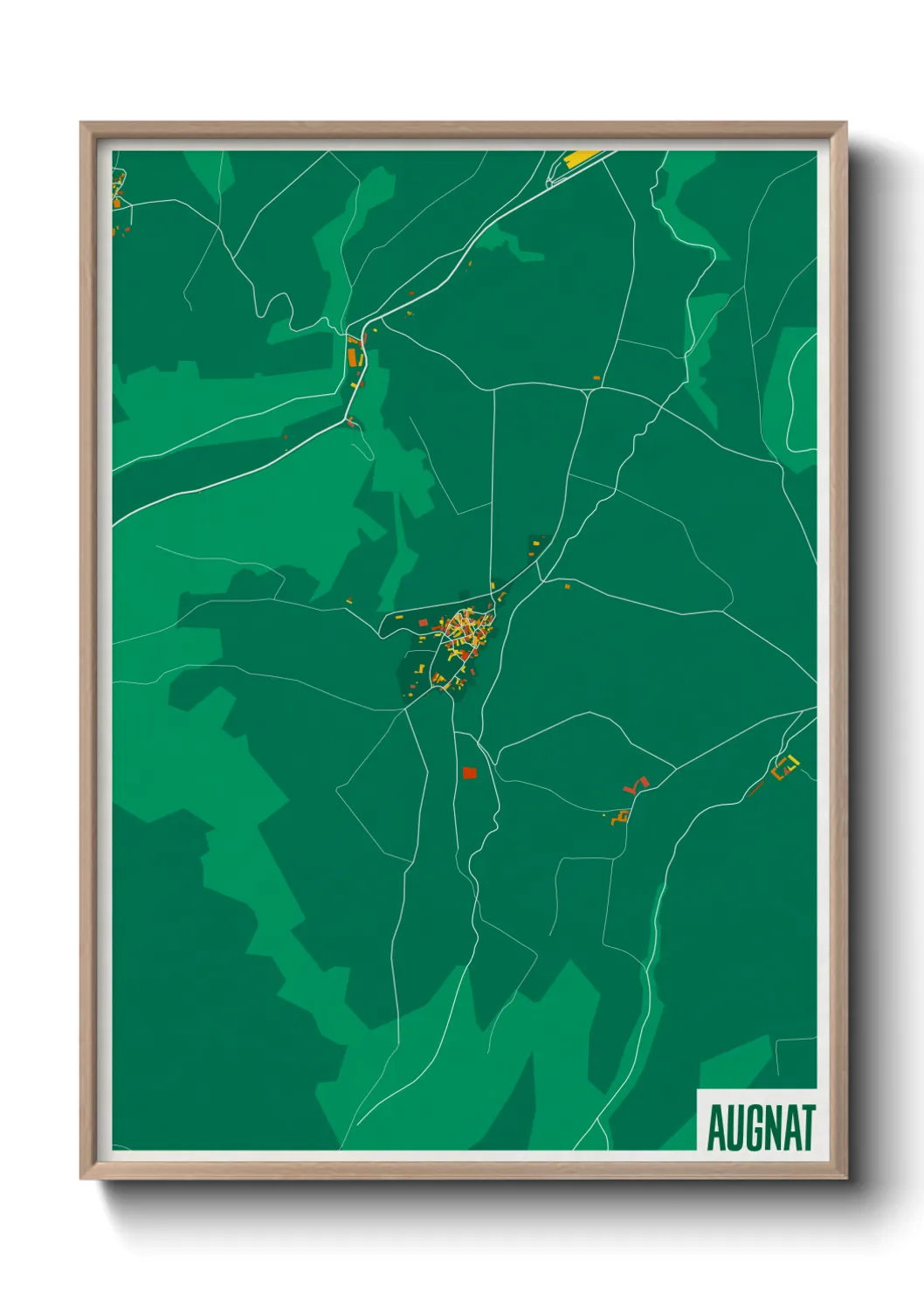 Une affiche de carte sur Augnat