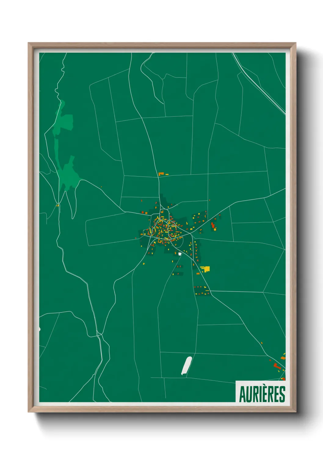 Une affiche de carte sur Aurières
