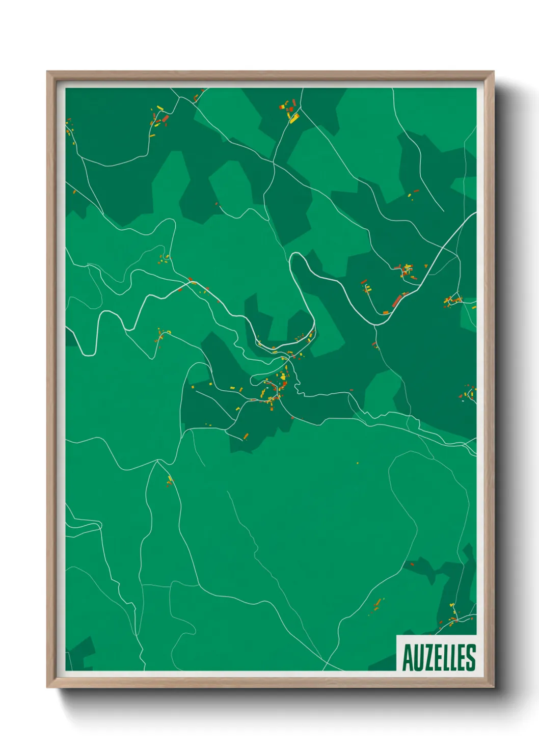 Une affiche de carte sur Auzelles