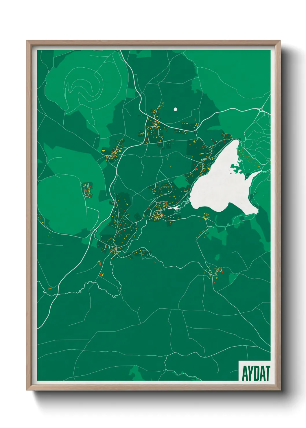 Une affiche de carte sur Aydat