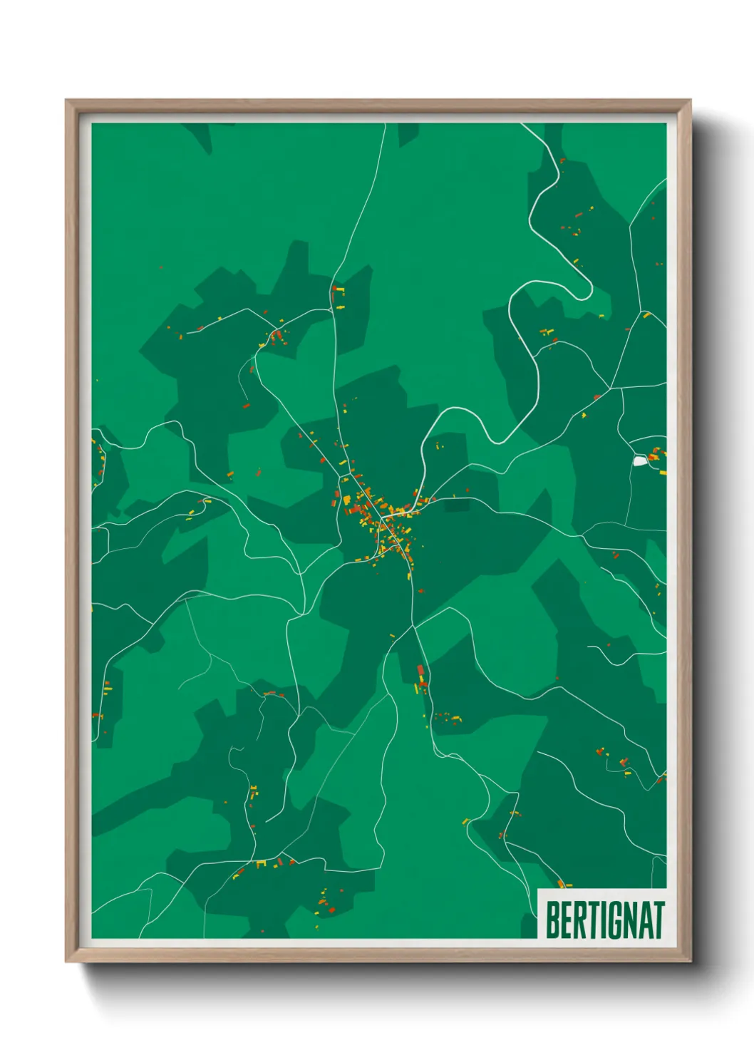 Une affiche de carte sur Bertignat