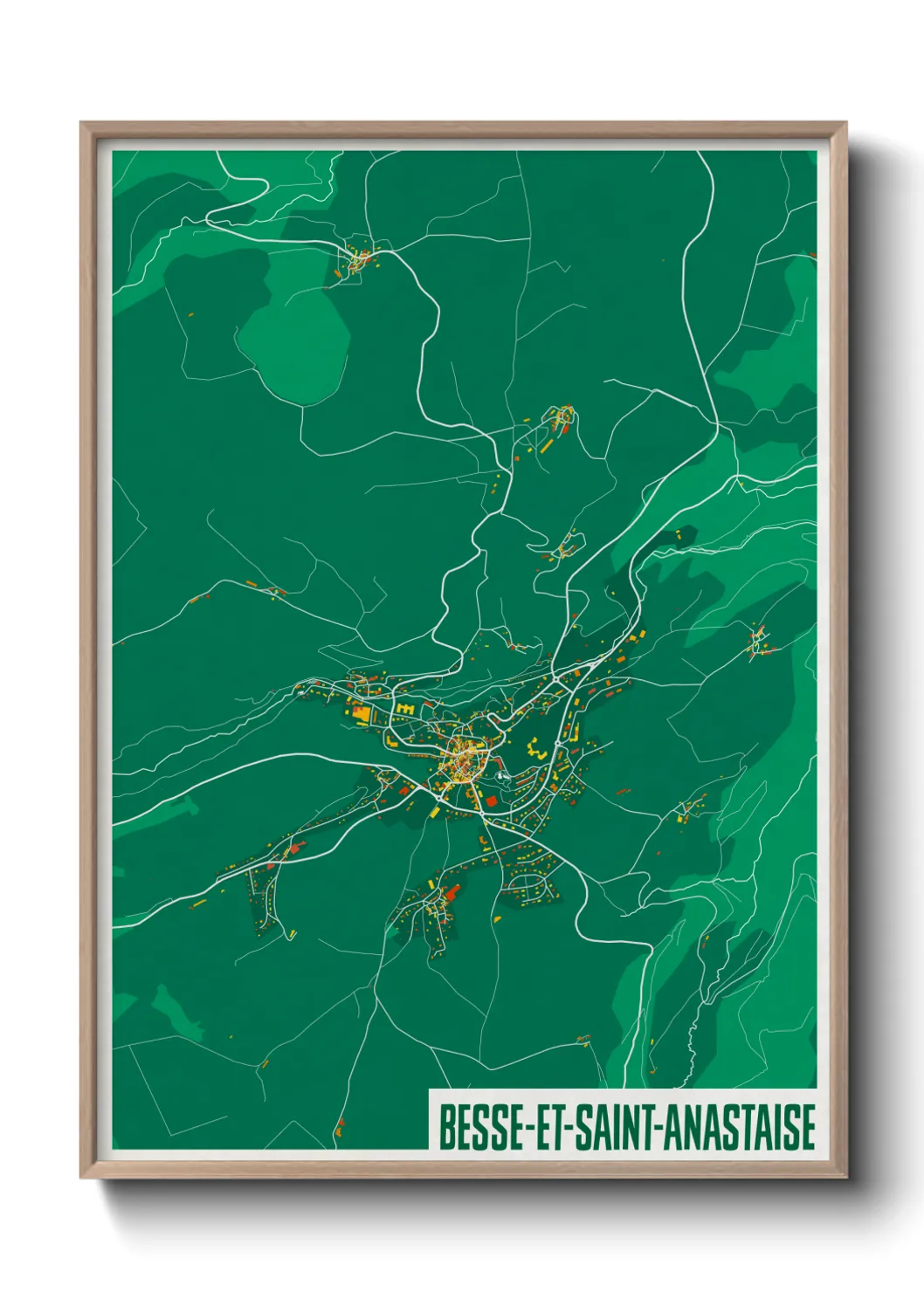 Une affiche de carte sur Besse-et-Saint-Anastaise