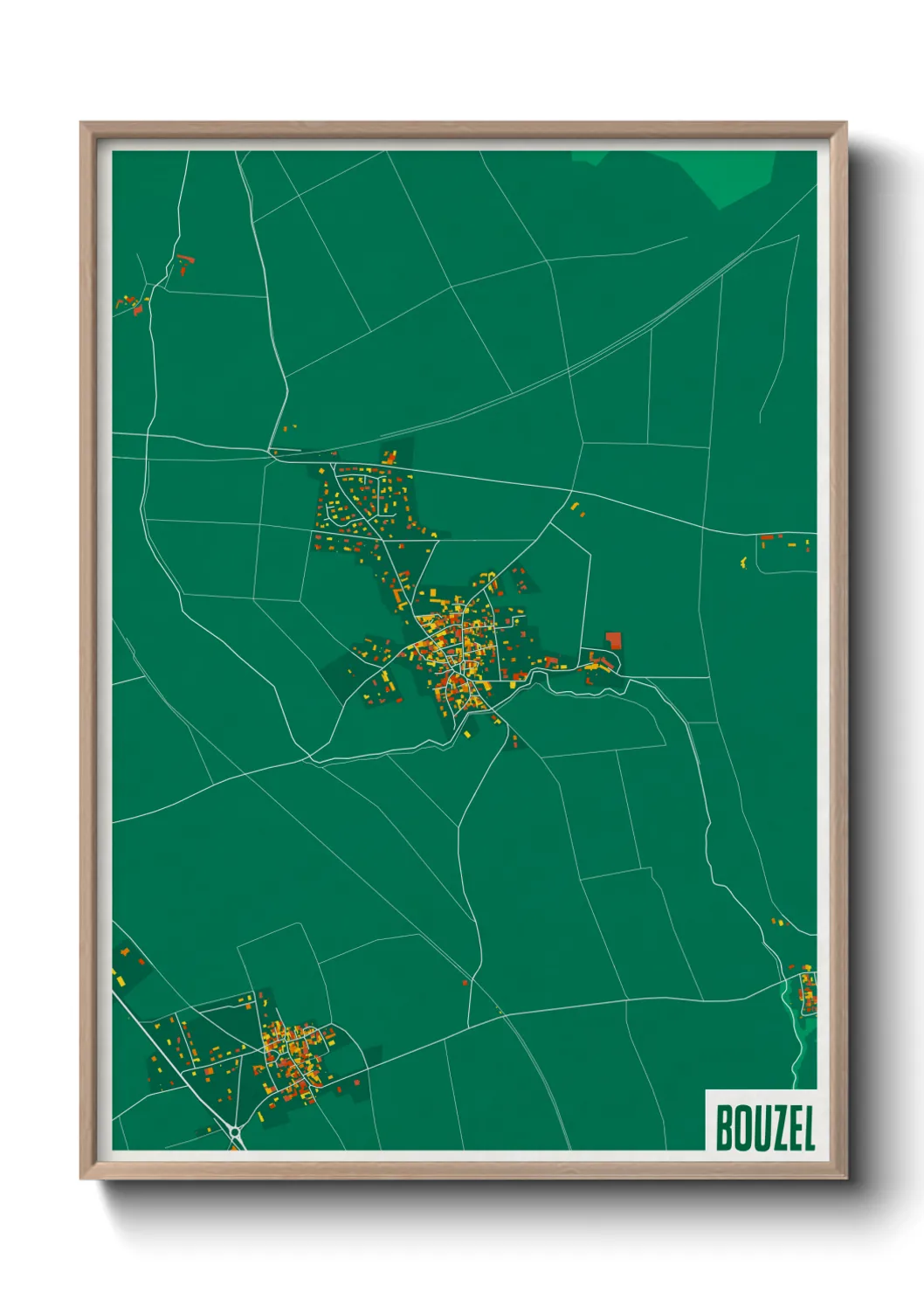 Une affiche de carte sur Bouzel