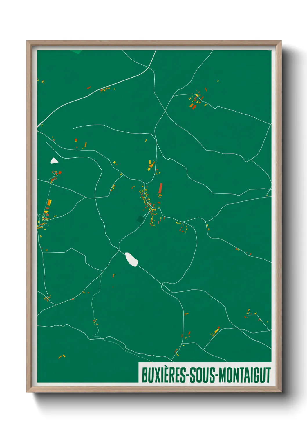 Une affiche de carte sur Buxières-sous-Montaigut