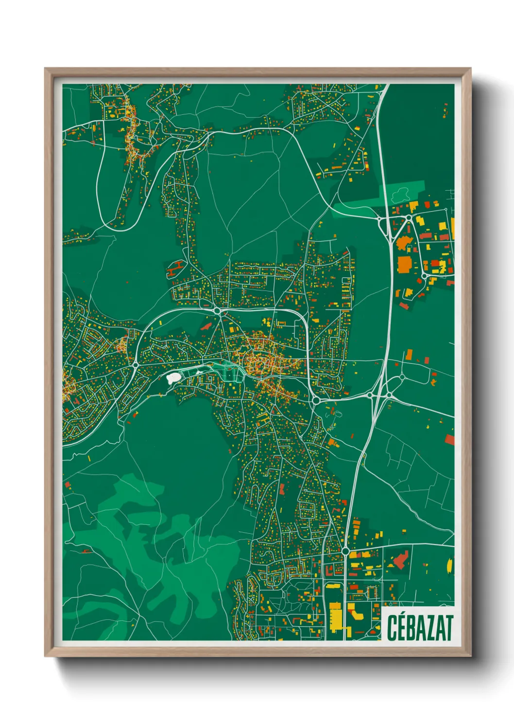 Une affiche de carte sur Cébazat