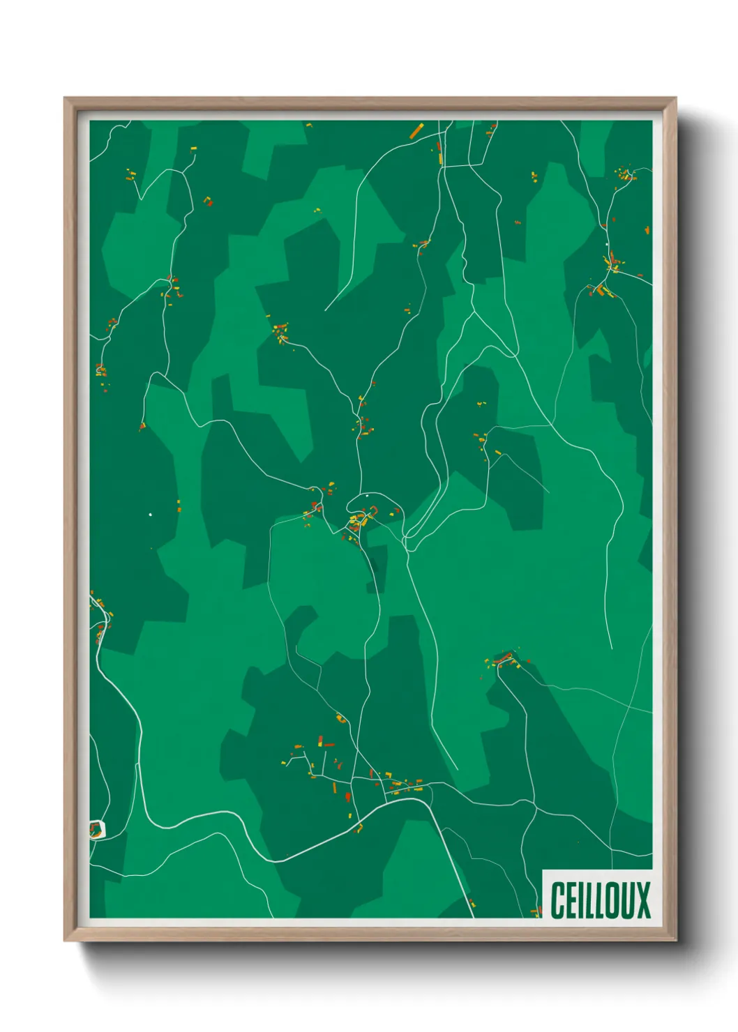 Une affiche de carte sur Ceilloux