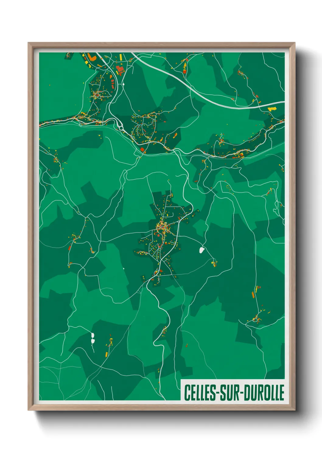 Un poster carteCelles-sur-Durolle