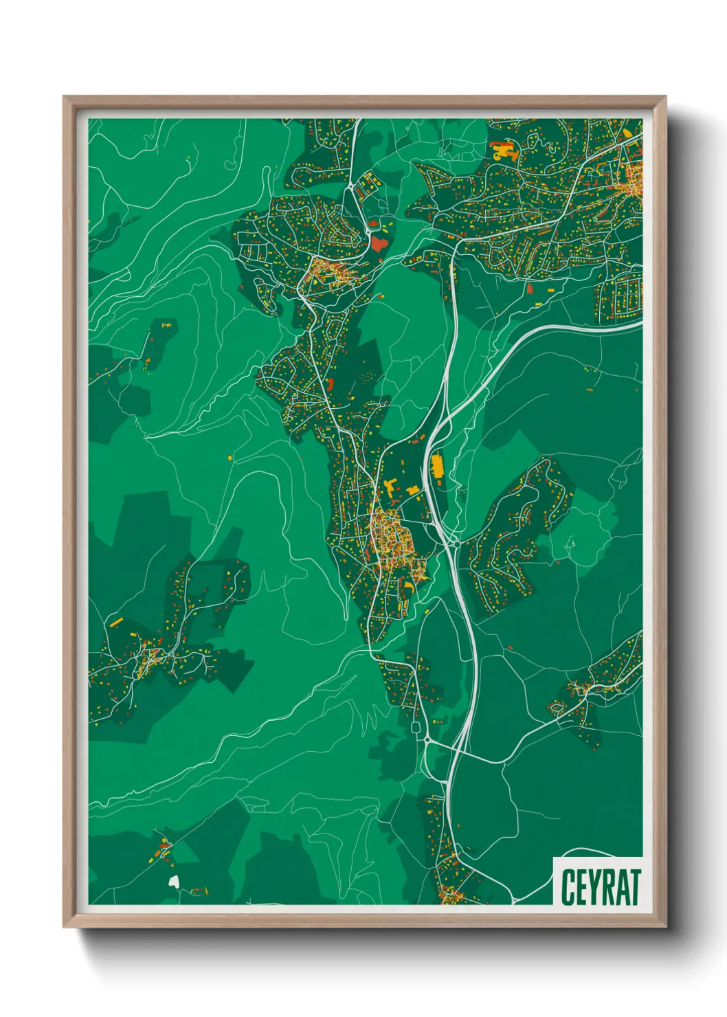 Une affiche de carte sur Ceyrat