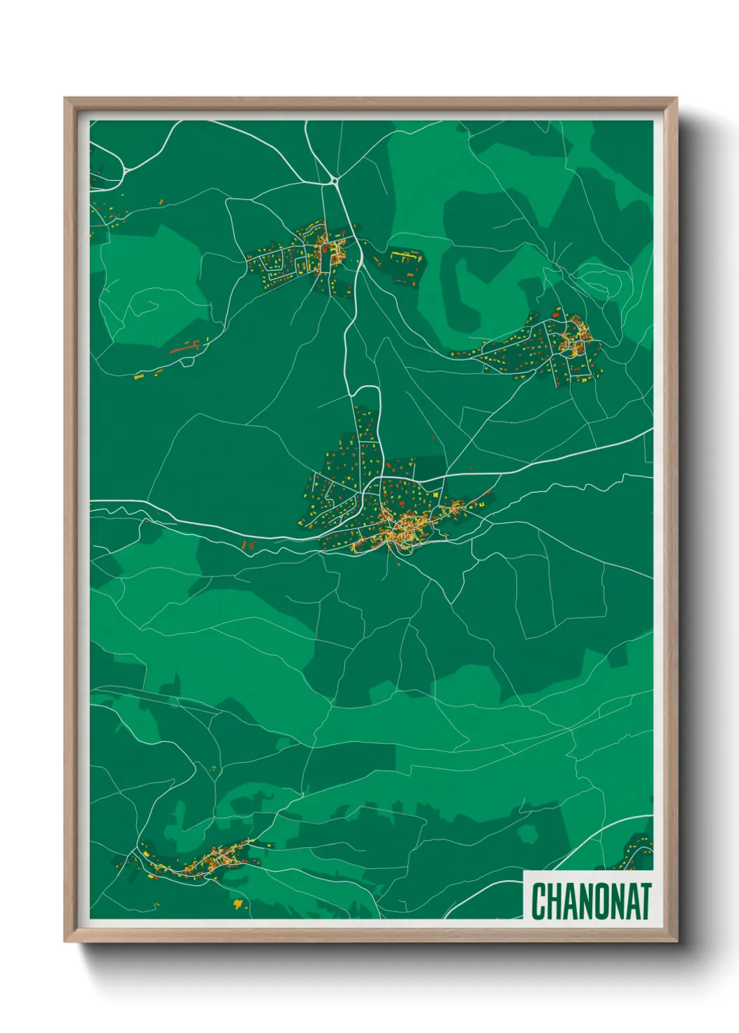 Une affiche de carte sur Chanonat