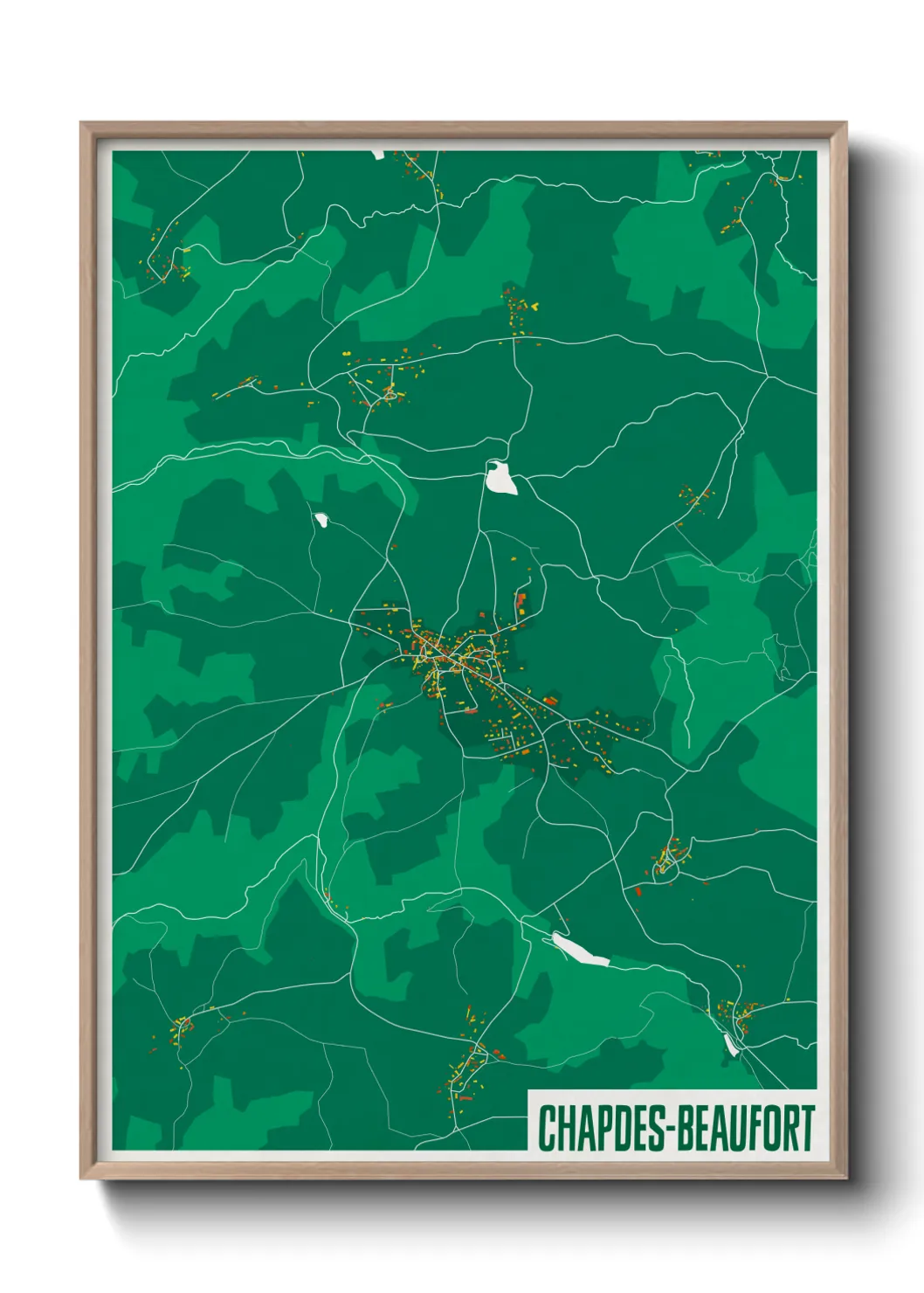 Une affiche de carte sur Chapdes-Beaufort