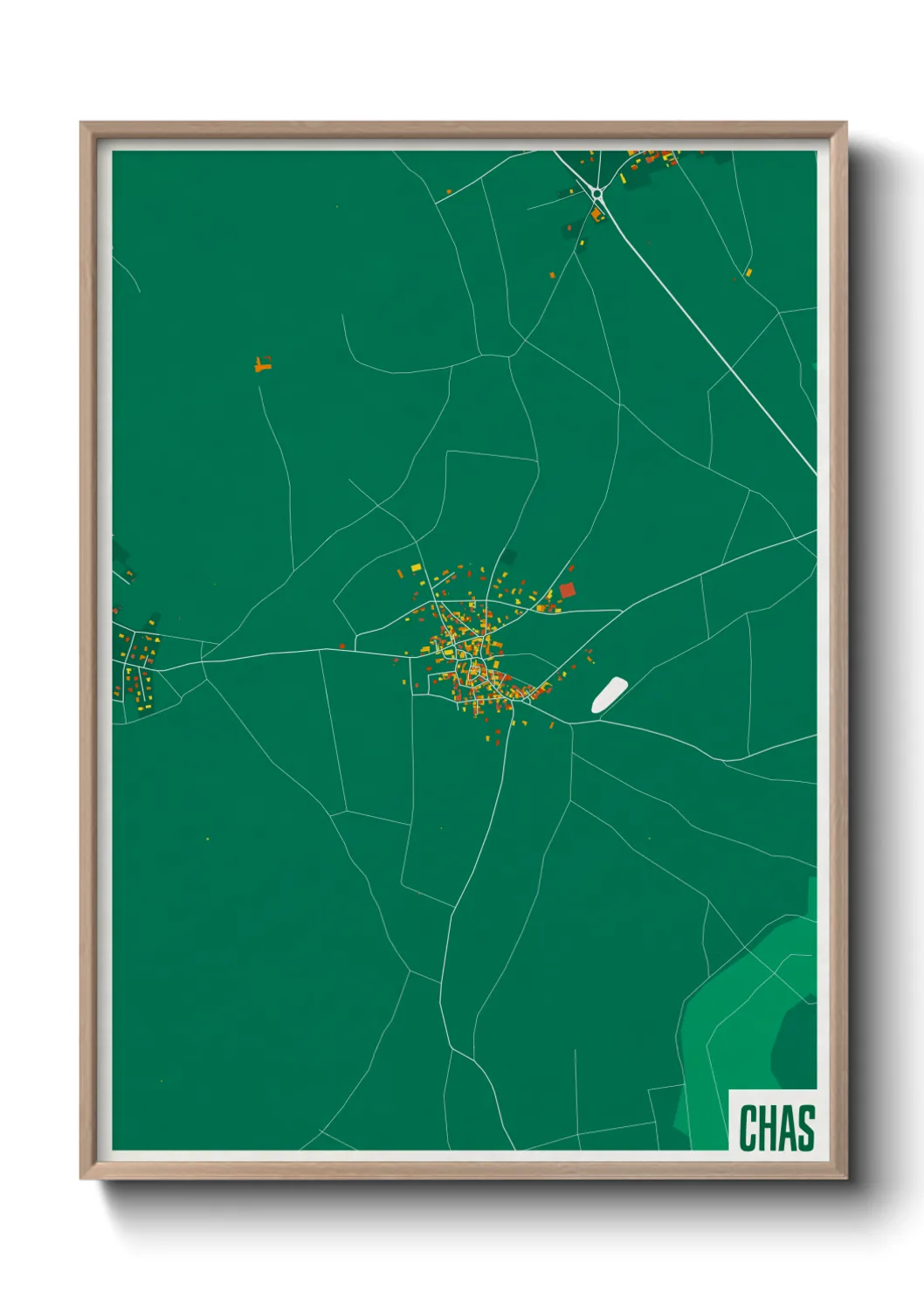 Une affiche de carte sur Chas