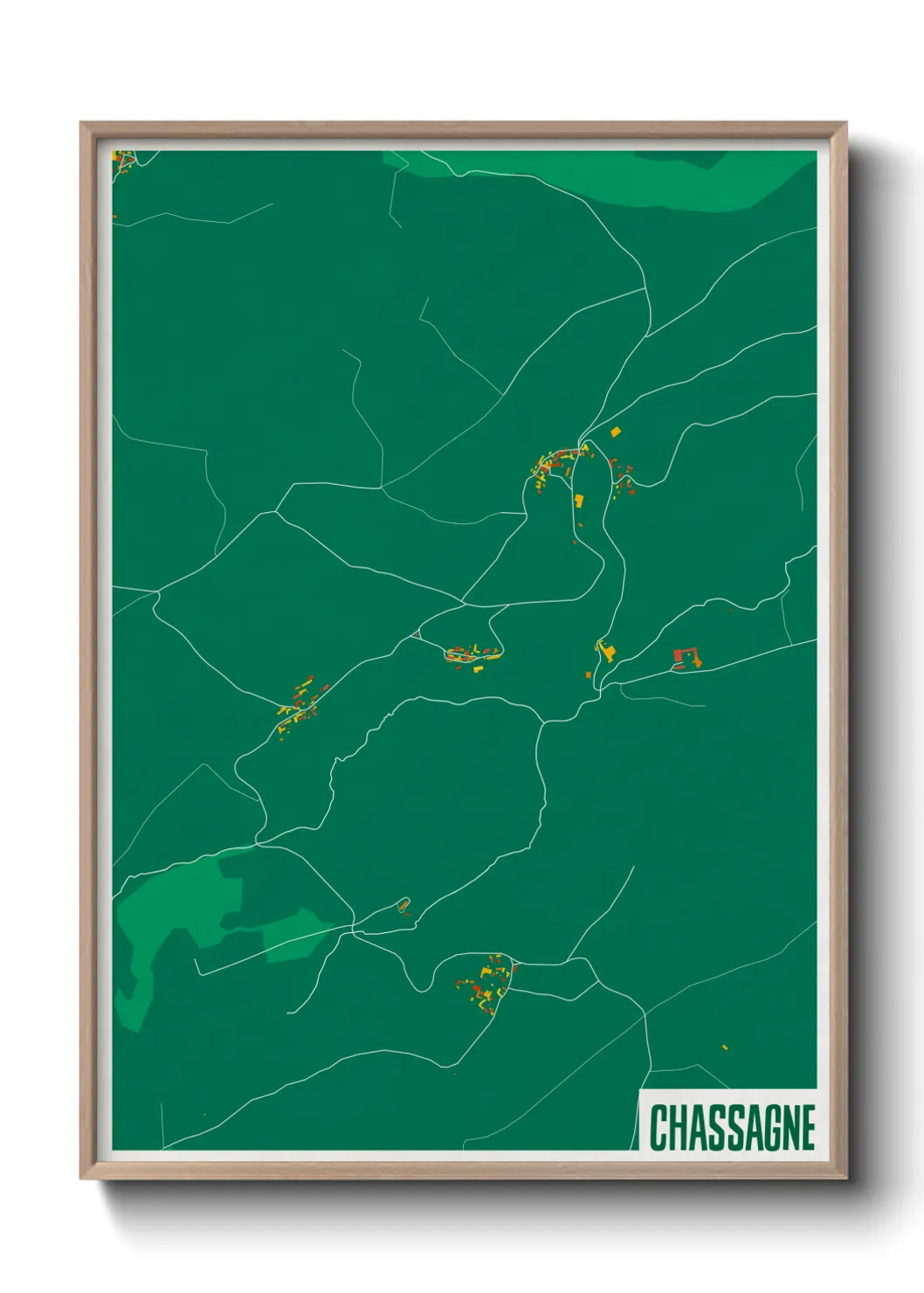 Une affiche de carte sur Chassagne