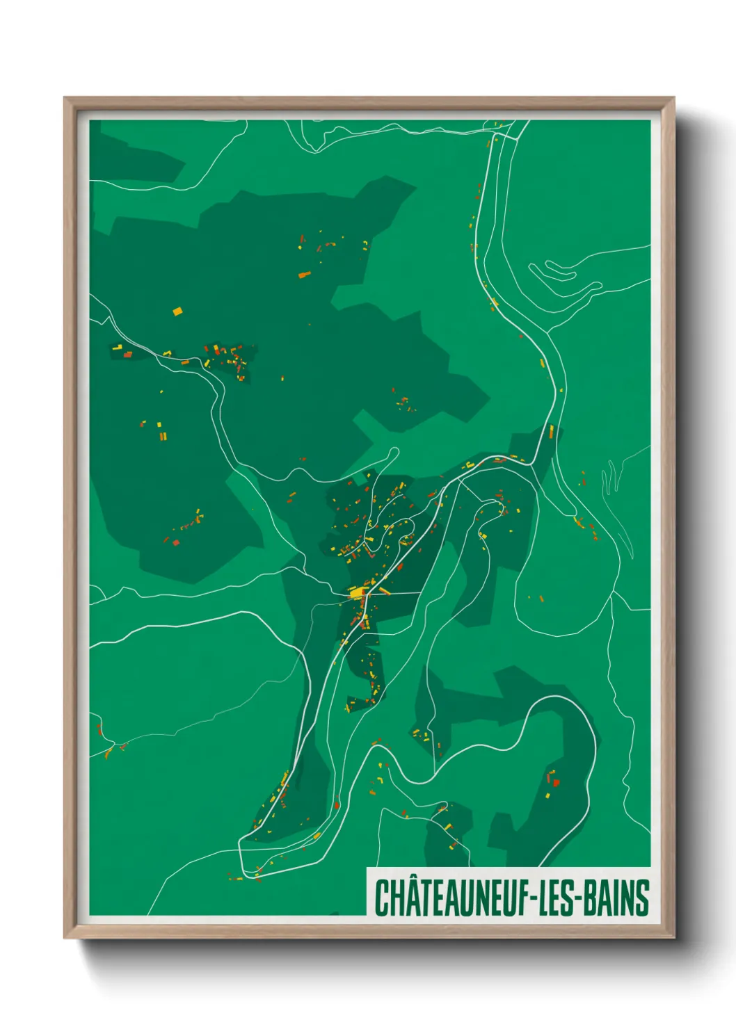 Un poster carteChâteauneuf-les-Bains